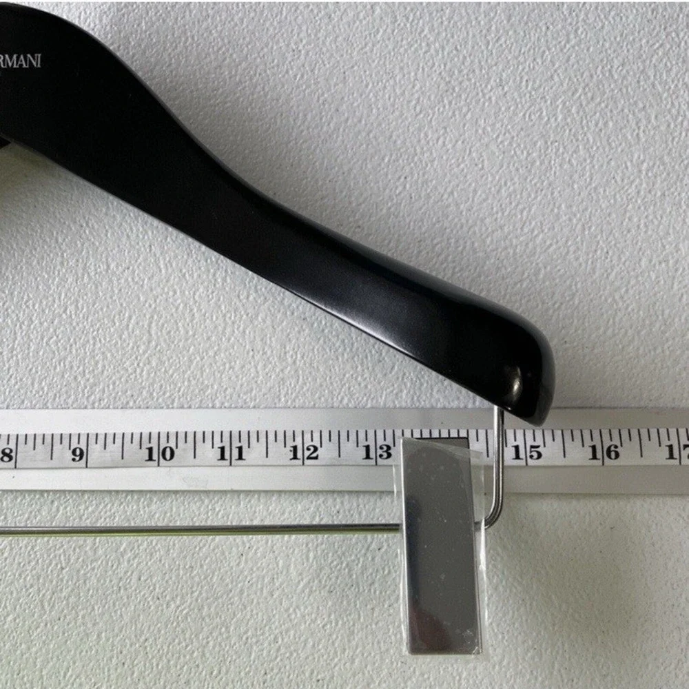 EMPORIO ARMANI Logo Black Wood Hanger For Suit, Shirts, Pants, Jackets.
